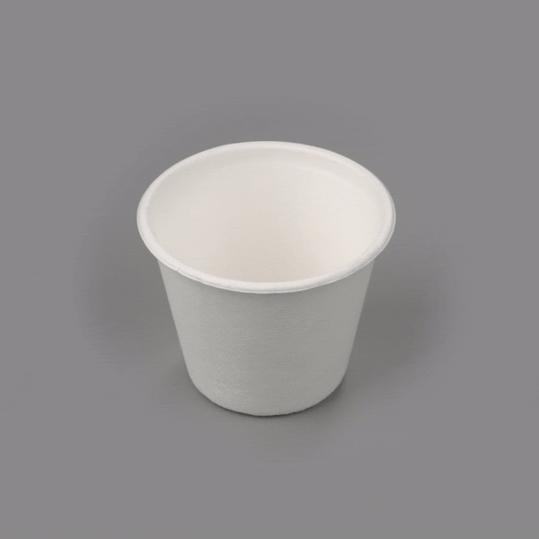 Pulp Safe No PFAS Added 15 oz Round White Sugarcane / Bagasse Soup Cup - Home Compostable - 4" x 4" x 3 1/4" - 100 count box