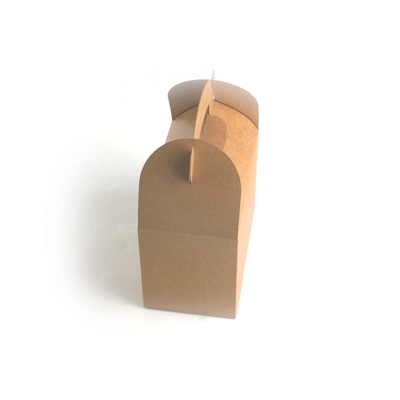 Bio Tek Kraft Paper Gable Box / Take Out Container - Greaseproof - 8 1/2" x 4 3/4" x 5 1/2" - 25 count box