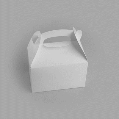 Bio Tek White Paper Gable Box / Take Out Container - Greaseproof - 8 1/2" x 4 3/4" x 5 1/2" - 25 count box