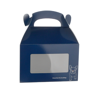 Bio Tek Frenchie Paper Gable Box / Take Out Container - with Window - 8 1/2" x 4 3/4" x 5 1/2" - 25 count box