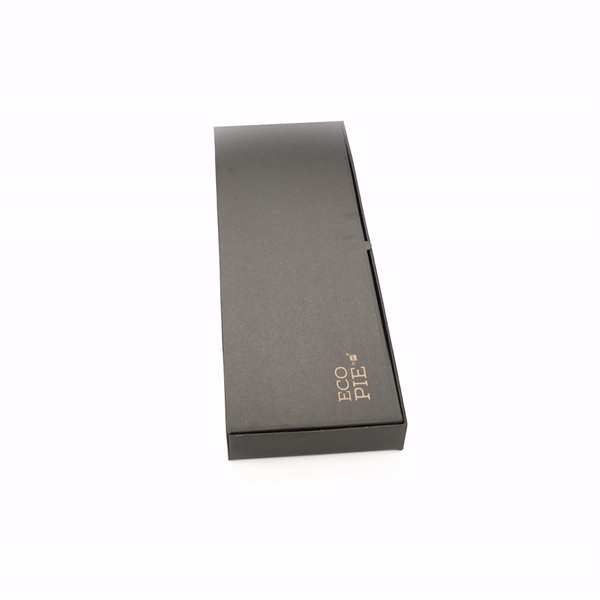 Eco Pie Kraft and Black Paper Corrugated Flatbread Box - 24" x 12" x 2" - 50 count box