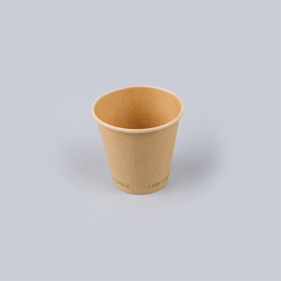 Sustain 8 oz Kraft Paper Coffee Cup - PLA Lining, Compostable, Single Wall - 3 1/2" x 3 1/2" x 3 1/4" - 1000 count box