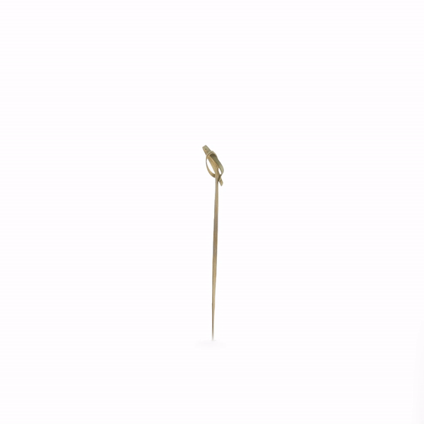 Pixy Natural Bamboo Twisted Knot Pick - 4" x 1/2" - 1000 count box