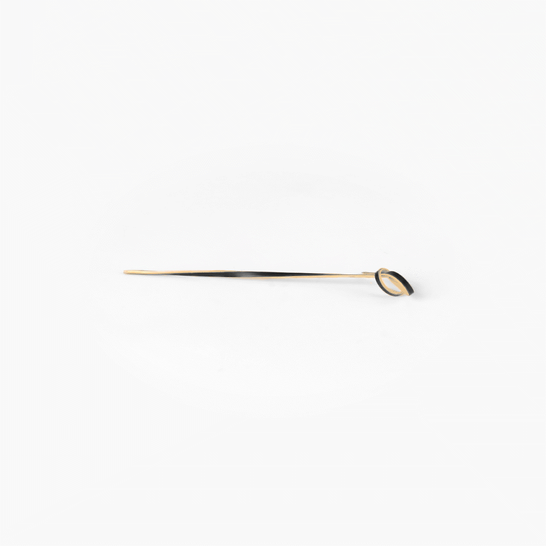 Pixy Black Bamboo Twisted Knot Pick - 4" x 1/2" - 1000 count box