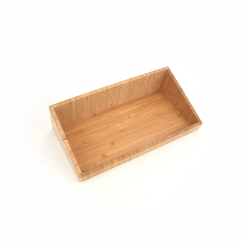 Eco Display Rectangle Natural Bamboo Display Bin - 20" x 12" x 7" - 1 count box