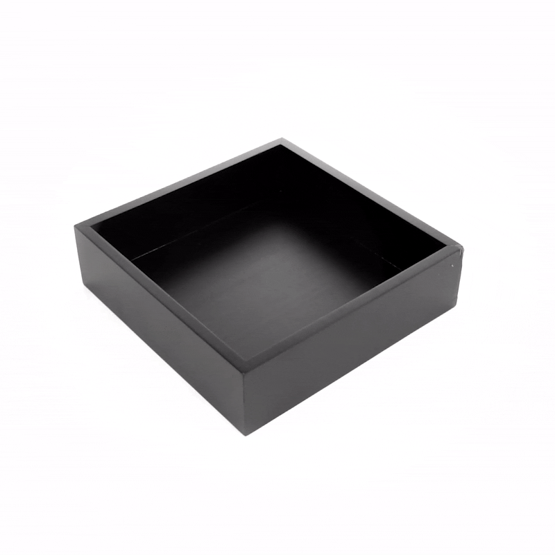 Nature Tek Square Black Bamboo Small Tray - 10" x 10" x 2 3/4" - 1 count box