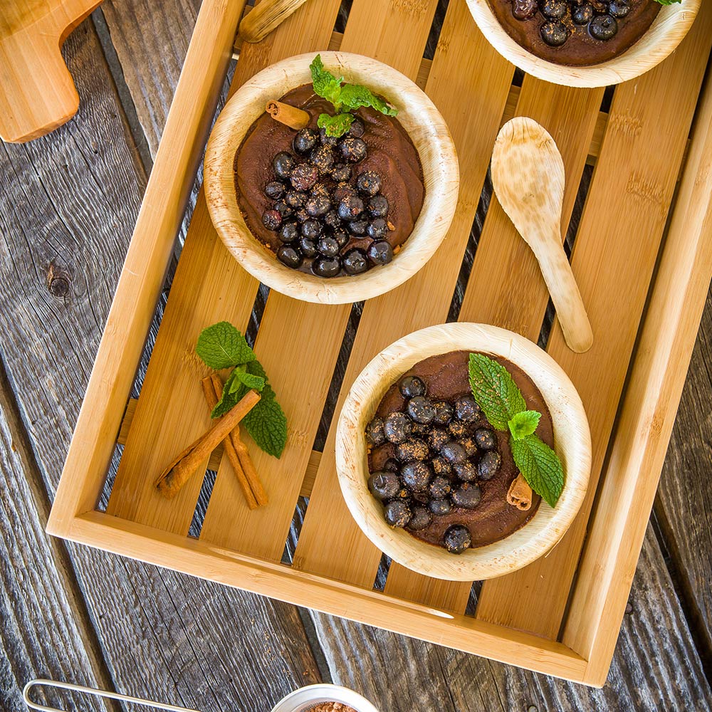 Nature Tek Natural Bamboo Serving Tray - with Handles - 22 1/2" x 11" x 2 3/4" - 1 count box