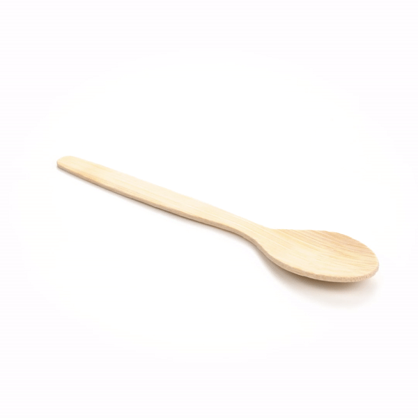 Eco Luxe Round Natural Bamboo Tasting Spoon - 4 3/4" - 100 count box