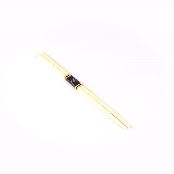 Bambuddha Round Square Natural Bamboo Modern Chopsticks - with Paper Band - 9 1/2" - 1000 count box