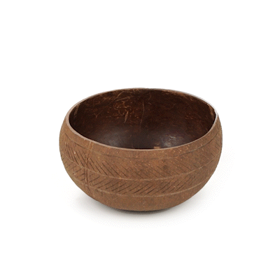 Coco Casa 21 oz Handmade Feather Coconut Bowl - 10 count box