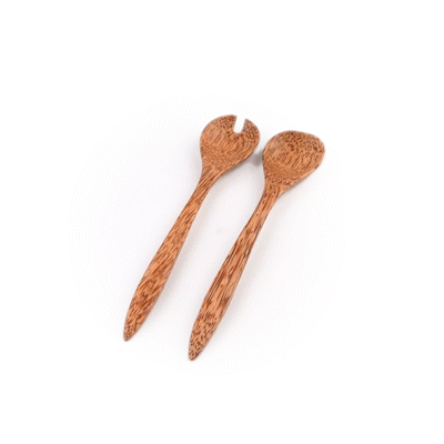 Coco Casa Natural Handmade Coconut Serving Utensil Set - 9 1/2" x 1 3/4" x 3 1/4" - 2 count box