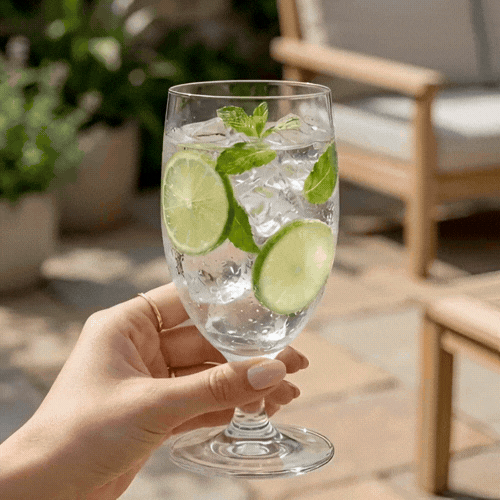 Voglia Nude 14 oz Water Goblet Glass - Crystal - 3" x 3" x 6 1/2" - 12 count box