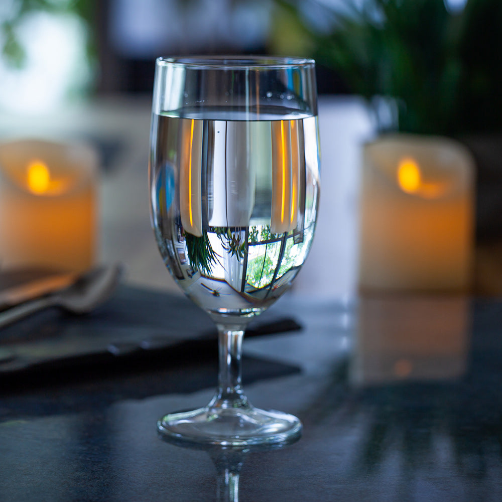 Cascata 14 oz Water Goblet Glass - 3" x 3" x 7" - 12 count box