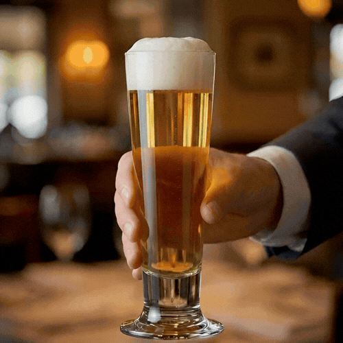 Bev Tek 14 oz Pilsner Glass - Tall-Footed - 2 1/2" x 2 1/2" x 9 1/2" - 6 count box