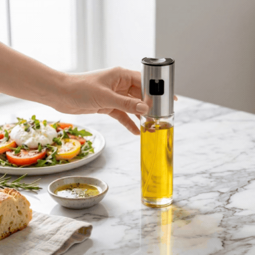 Chef 101 3 oz Glass Oil Sprayer - 1 3/4" x 1 3/4" x 7 1/4" - 1 count box