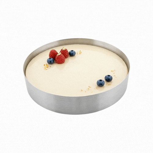 Pastry Tek Round Silver Stainless Steel Pastry Ring Mold - 12" x 12" x 2 1/2" - 1 count box
