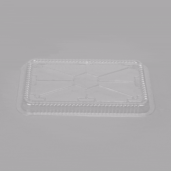 Foil Lux Oblong Clear Plastic Dome Lid - Fits 4 lb Take Out Container - 100 count box