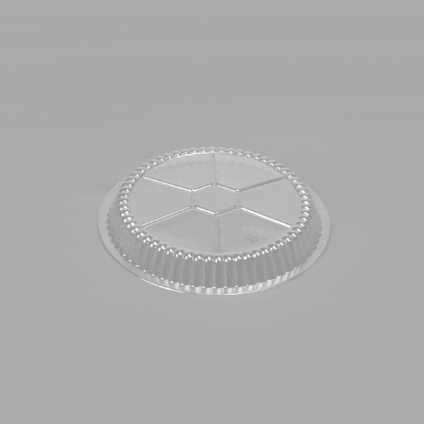 Foil Lux Round Clear Plastic Dome Lid - Fits 7" Take Out Pan - 100 count box