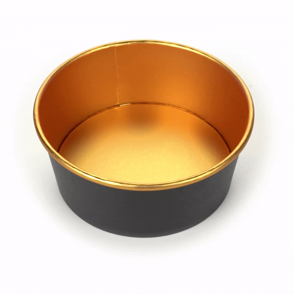 Foil Lux 25 oz Black And Gold Paper Take Out Container - with Foil Interior - 6" x 6" x 2 1/4" - 200 count box