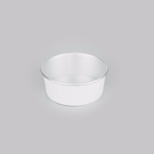 Foil Lux 25 oz White Paper Take Out Container - with Foil Interior - 6" x 6" x 2 1/4" - 200 count box