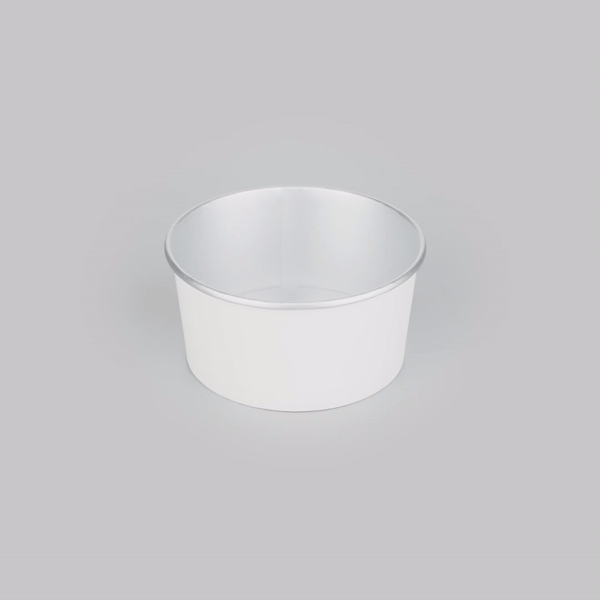 Foil Lux 33 oz White Paper Take Out Container - with Foil Interior - 6" x 6" x 3" - 200 count box