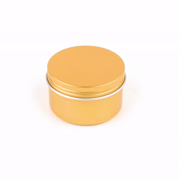 Chef 101 4 oz Round Gold Tin Container - with Screw Lid - 100 count box