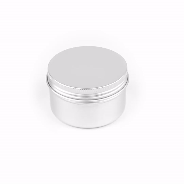 Chef 101 4 oz Round Silver Tin Container - with Screw Lid - 100 count box