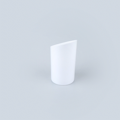 Mini Serve 3 oz Round White Plastic Incline Shot Glass - 2" x 2" x 3 1/4" - 20 count box