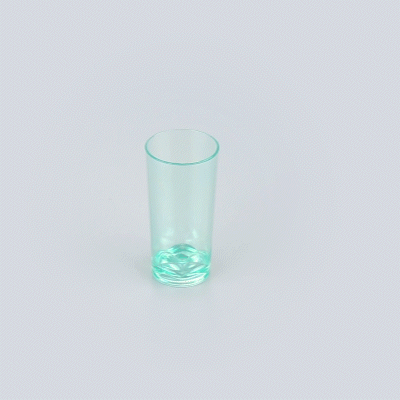 Mini Serve 2 oz Round Seagreen Plastic Cannello Shot Glass - 1 1/2" x 1 1/2" x 3" - 100 count box