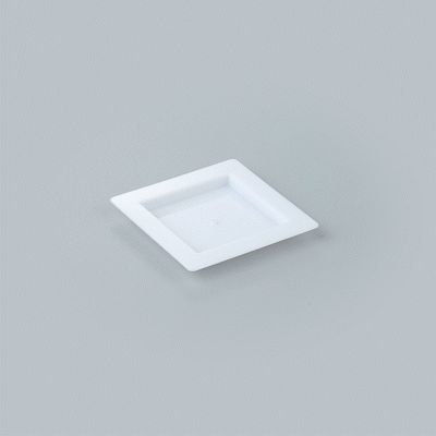 Mini Serve Square White Plastic Mini Edge Plate - 2 3/4" x 2 3/4" - 25 count box