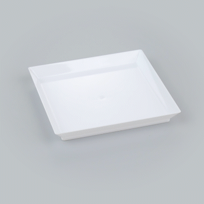 Mini Serve Square White Plastic Medium Modern Plate - 5" x 5" - 100 count box