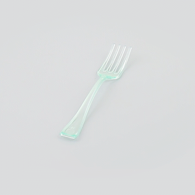 Mini Serve Seagreen Plastic Mini Fork - 4" - 500 count box