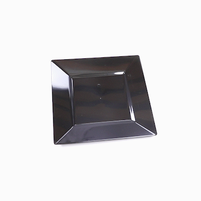 Maxi Serve Square Black Plastic Dinner Plate - 10 3/4" x 10 3/4" x 1/2" - 100 count box