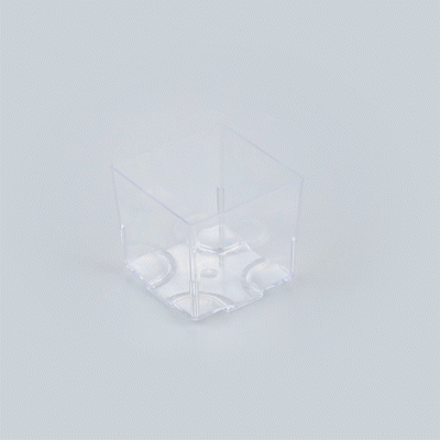 Mini Serve 5 oz Square Clear Plastic Large Quadrato Cube - 2 1/4" x 2 1/4" x 2 1/4" - 20 count box