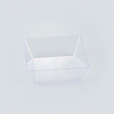 Maxi Serve 10 oz Square Clear Plastic Small Modern Bowl - 4 1/4" x 4 1/4" x 1 1/2" - 25 count box