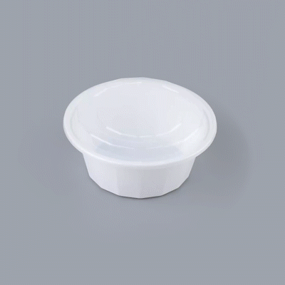 Asporto 32 oz Round White Plastic To Go Box - with Clear Lid, Microwavable - 7 1/4" x 7 1/4" x 3" - 100 count box