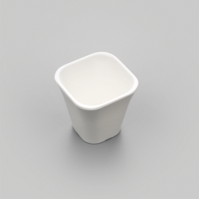 Voga 6 oz Square White Melamine Tasting Cup - Kova - 3" x 3" x 2 3/4" - 10 count box