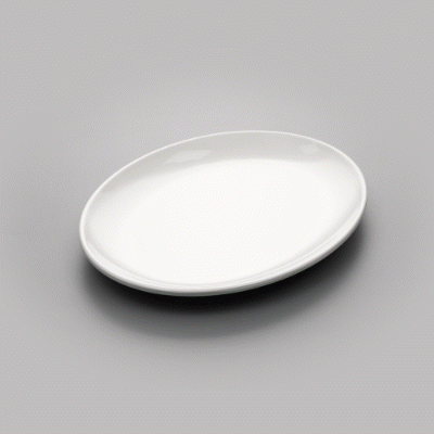 Voga Oval White Melamine Medium Plate - Classic - 12 1/4" x 9" x 1" - 10 count box
