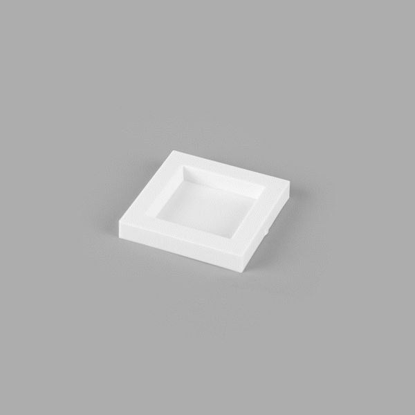 Mini Serve Square White Plastic Mini Cubic Plate - 2 1/2" x 2 1/2" - 20 count box