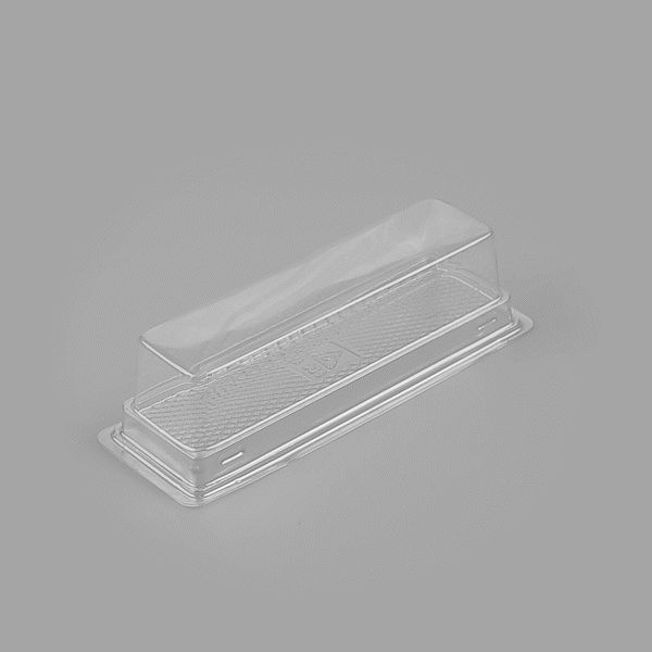 Thermo Tek 9 oz Rectangle Clear Plastic Pastry Box - with Lid - 7 3/4" x 2 3/4" x 2 1/4" - 100 count box