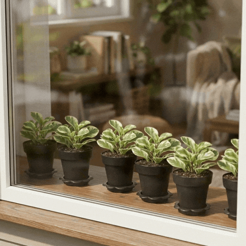 Mini Serve 6 oz Black Plastic Mini Flower Pot Cup - with Lid - 3" x 3" x 3" - 100 count box