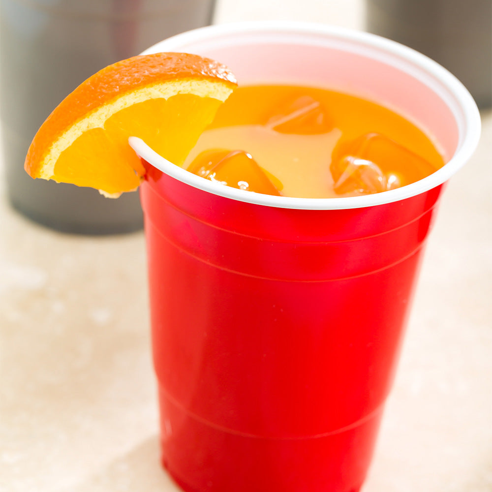 Chef 101 16 oz Red Plastic Party Cup - 3 3/4" x 3 3/4" x 4 3/4" - 500 count box
