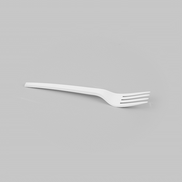 Basic Nature White CPLA Plastic Fork - Heat-Resistant, Compostable - 6 1/2" x 1" x 1/2" - 250 count box