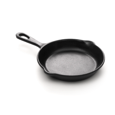 Voga 16 oz Black Melamine Serving Dish with Handle - Faux Cast Iron - 13" x 8 3/4" x 1 1/2" - 6 count box