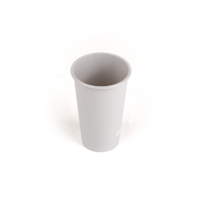 Bev Tek 16 oz Round Matte Gray Plastic Hot / Cold Drinking Cup - 3 1/2" x 3 1/2" x 5 1/4" - 100 count box