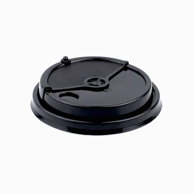 Bev Tek Black Plastic 2-in-1 Straw or Sip Coffee Cup Lid - Fits 8, 12, 16 and 20 oz - 100 count box