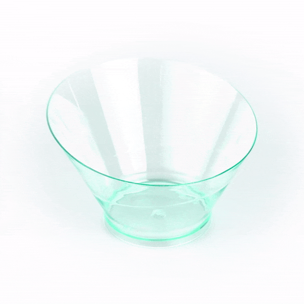 Mini Serve 5 oz Round Seagreen Plastic Small Incline Bowl - 3 3/4" x 3 3/4" x 2 1/2" - 100 count box