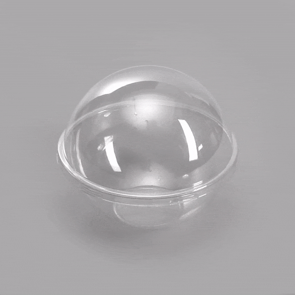 Thermo Tek 12 oz Clear Plastic Sphere Salad Container - with Dome Lid - 5 1/4" x 5 1/4" x 4 1/2" - 50 count box