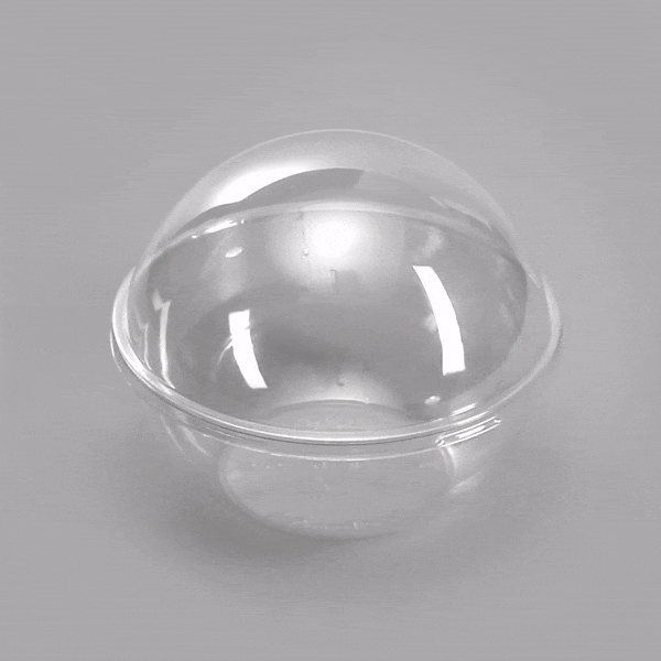 Thermo Tek 21 oz Clear Plastic Sphere Salad Container - with Dome Lid - 5 3/4" x 5 3/4" x 4 3/4" - 500 count box
