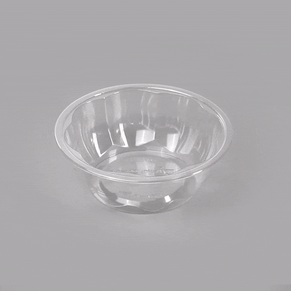 Thermo Tek 12 oz Clear Plastic Ergo-Grip Bowl - 4 3/4" x 4 3/4" x 1 3/4" - 50 count box